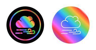 Rüzgar ve bulut simgeleri, vektör illüstrasyonu