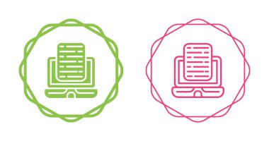 Bilgisayar Basit Simgesi, Beyaz Arkaplanda Vektör İllüstrasyonu 