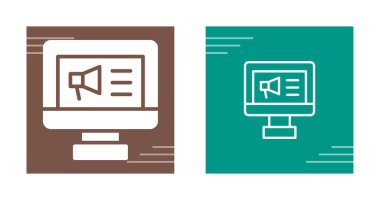 Bilgisayar Basit Simgesi, Beyaz Arkaplanda Vektör İllüstrasyonu 