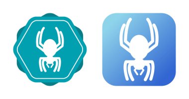 Mavi eğimli arkaplanda beyaz örümcek simgeleri