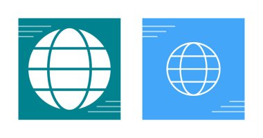 Küresel Simge, Basit Vektör İllüstrasyonu Beyaz Arkaplanda İzole Edildi 