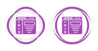 Dairesel hatlar içinde mor listeleme simgeleri