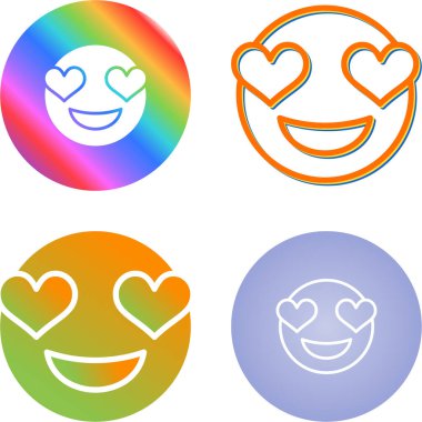 Aşk emoticon web simgesi vektör çiziminde