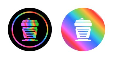 Gökkuşağı eğimli renkli kahve fincanı simgeleri