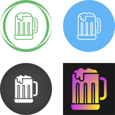 Bira bardağı ikonu. Bira bardağı tabelası. Beyaz arkaplanda izole edilmiş vektör 