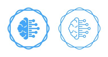 Beyin. Düz çizim tarzı. vektör simgeleri ayarlandı.