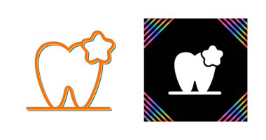 Beyaz arkaplanda diş simgesi izole edildi. Vektör.