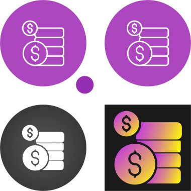 İş ve finans uygulamaları için Düz Dolar simgeleri