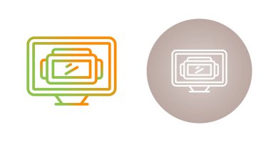 Beyaz arkaplanda bilgisayar izleme simgeleri, vektör illüstrasyonu