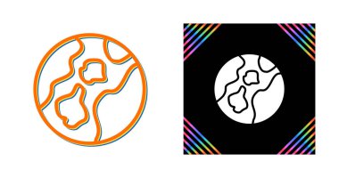 Beyaz arkaplanda yer çizgisi simgeleri ayarlandı