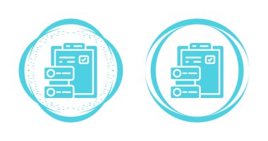 Onay işaretli kağıt belgelerinin düz simgeleri.