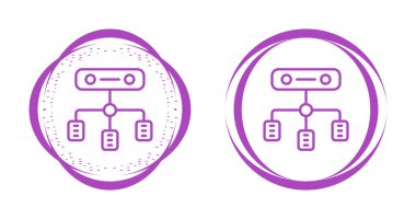 bilgisayar sunucu simgeleri ayarlandı, vektör illüstrasyonu basit tasarım