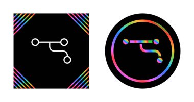 Geometrik şekilleri birbirine bağlayan renkli devre çizgileri