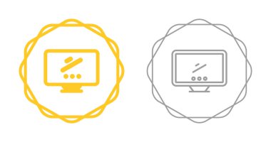 Bilgisayar Satırı Simgesi, İzole Vektör İllüstrasyonu