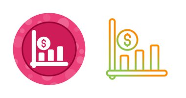 Finansal grafik simgesi. İş çizelgesi. Beyaz arkaplanda diyagram işareti izole edildi