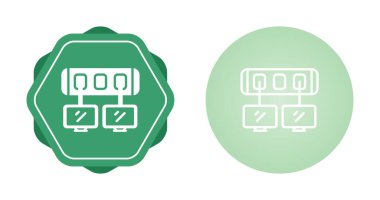 beyaz arkaplandaki bilgisayar monitörleri ve sunucular, vektör illüstrasyonu 