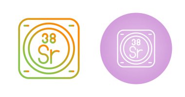 Stronsiyum kimyasal element simgeleri vektör illüstrasyonu