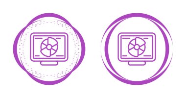 Masaüstü Bilgisayar Modern Simgesi Beyaz Arkaplanda İzole Edildi