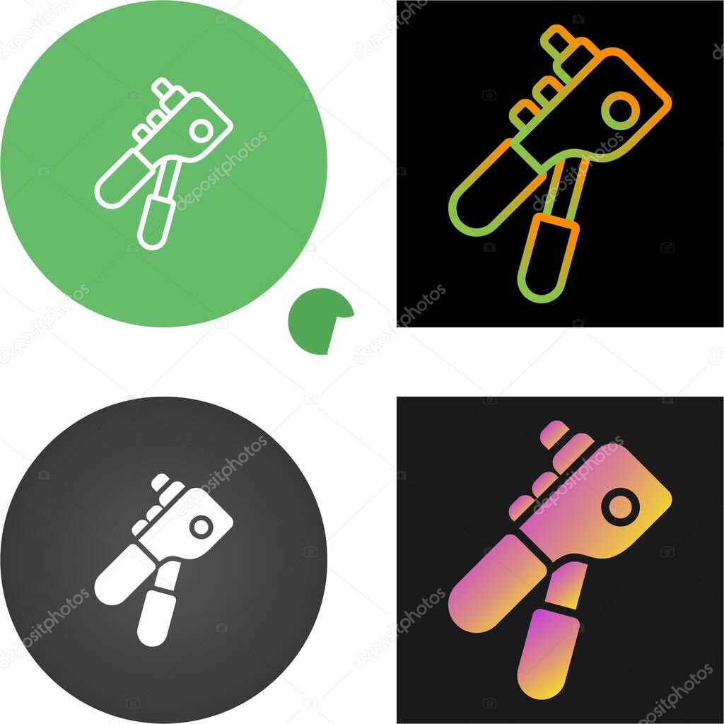 Rivet Gun Line Icon. Linear Style Sign for Mobile Concept and Web Design. Rivet Gun Tool Outline Vector Icon. Symbol, Logo Illustration. Vector Graphics