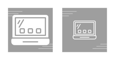 Kare şekilli iki dizüstü bilgisayar simgesi