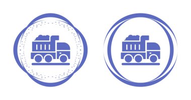 Dağıtım aracı simgesi beyaz arkaplanda izole edildi. Simgeleri ayarla. Renkli daire düğmeleri. vektör.  
