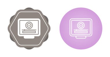 Bilgisayar Simgesi Beyaz Arkaplanda İzole Edildi, Vektör Resimleri 