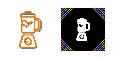 Beyaz arkaplanda izole edilmiş kırık yiyecek karıştırıcı simgeleri kümesi, vektör illüstrasyonu  