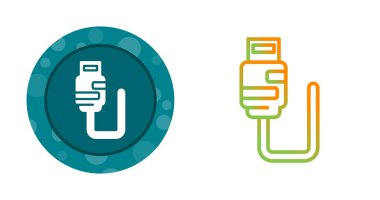 Bozuk kablo ikonu vektör illüstrasyon tasarımı