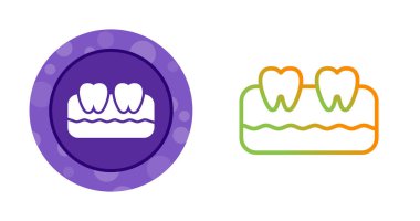 Diş kliniği logosu şablonu, diş simgesi, vektör illüstrasyonu beyaz arkaplanda izole edildi 