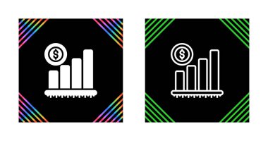 Beyaz arkaplan, düz tasarım vektör illüstrasyonunda izole edilmiş bar grafik simgeleri kümesi.