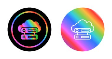 Gökkuşağı gradyanlı renkli bulut sunucu simgeleri