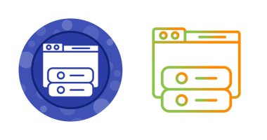 Web browser windows with server database icons