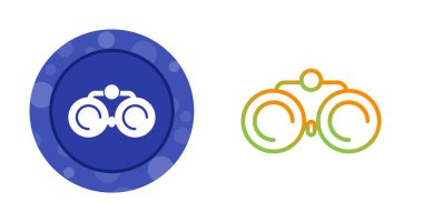 Dürbün ya da alan gözlüğü simgeleri ayarlandı, vektör illüstrasyonu