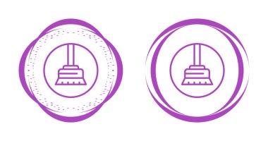 Beyaz arkaplanda izole edilmiş temizlik süpürgesi simgeleri. Temizlik hizmeti konsepti. vektör illüstrasyonu