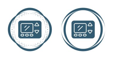 Dairesel çerçeveler içinde dijital termostat simgeleri