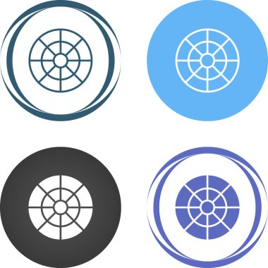 Circular abstract icons featuring radial grid patterns