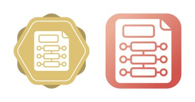 Akış şeması belgelerini gösteren iki biçimlendirilmiş simge