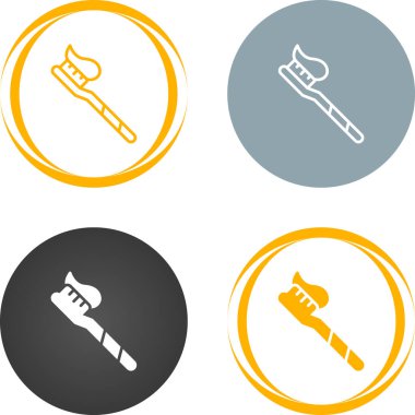 Diş macunu ağ simgeleriyle diş fırçası basit illüstrasyon       