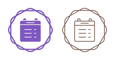 Satır takvimi simgesi beyaz arkaplanda izole edildi. Olay hatırlatma sembolü. Simgeleri renklendirin. Vektör