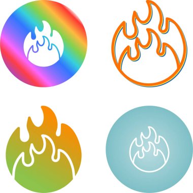 ateş simgeleri ayarlandı, vektör illüstrasyonu.