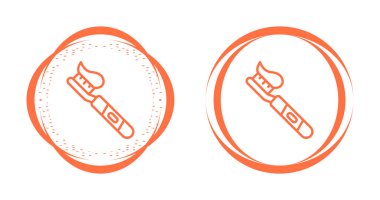 Diş macunu ağ simgeleriyle diş fırçası basit illüstrasyon       