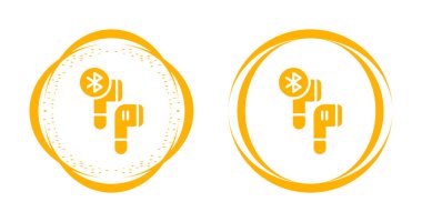 Taşınabilir kablosuz mini kulaklık seti, vektör illüstrasyonu