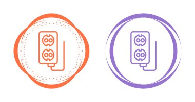 Uzatma kablosu çizgi simgesi. Mobil konsept ve web tasarımı için doğrusal biçim işareti. Outlet dış hat vektör simgesi ile uzatma kablosu. Güç bandı sembolü, logo illüstrasyonu. Vektör grafikleri