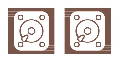 Two brown hard drive icons side by side