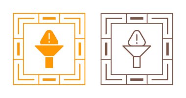 Warning lamp icons inside geometric square frames