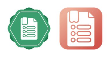 Two colorful document icons featuring checklist symbols