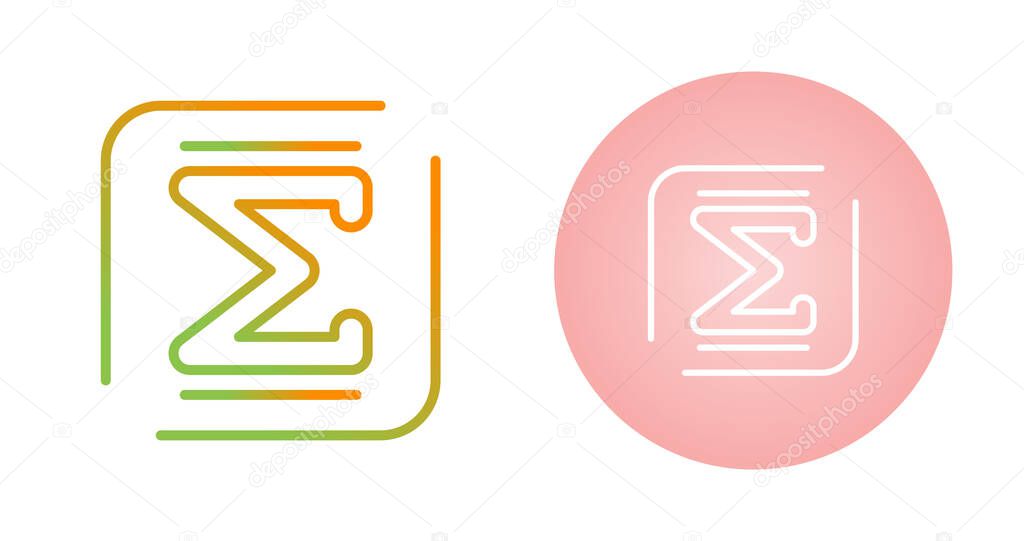 Sigma letters icons set, vector illustration