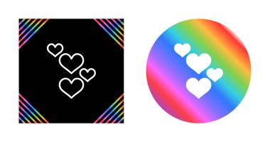 Kalp simgeleri beyaz arkaplanda izole edildi. Aşk sembolü. Renkli taslak konsepti. vektör illüstrasyonu 