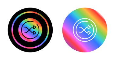 Çapraz kablolar içeren iki dairesel gökkuşağı gradyan simgesi