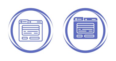  beyaz arkaplanda izole edilmiş çizgi tarayıcı pencere simgesi.